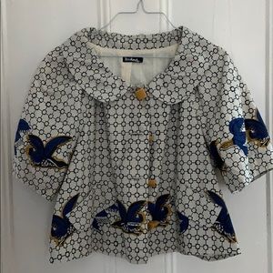 Anthropologie Taikonku Cirkli Birds Crop Jacket